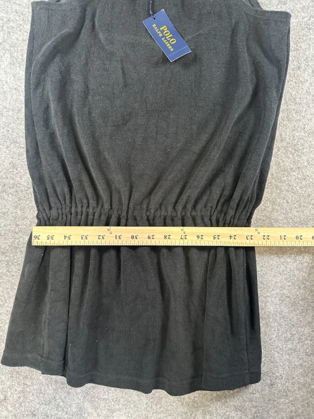 NWT Polo Ralph Lauren Sz Small Black Terry Drawstring Cover Up Dress Women - Picture 10 of 10